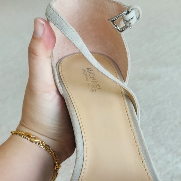 Michael Kors Leather Platform Wedges - Dove Gray - Picture 6 of 10